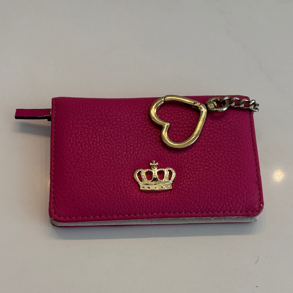 Juicy Couture Pink Wallet with Gold Heart Charm